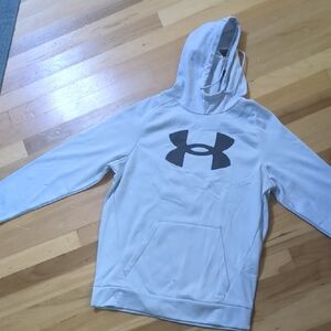 Under Armour Light Gray Hoodie with Black Logo.